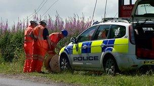 Cable theft scene