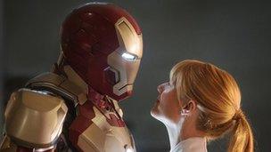 Gwyneth Paltrow and friend in Iron Man 3