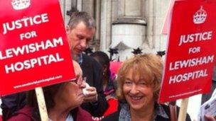 Demonstrators at the Royal Courts of Justice