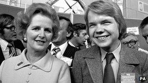 Margaret Thatcher and William Hague in 1977