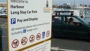 Penzance harbour car park