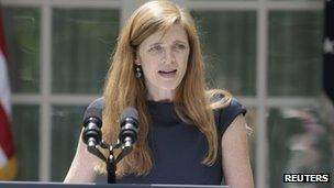 Samantha Power, shown at the White House (5 June 2013)