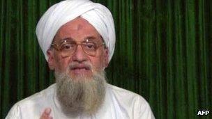 This handout picture of Ayman al-Zawahiri was grabbed on a video provided by the SITE Intelligence Group on 12 February 2012