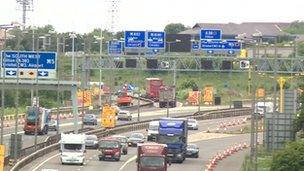 M4 and M5 Almondsbury interchange roadworks