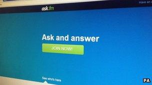 Ask.fm homepage