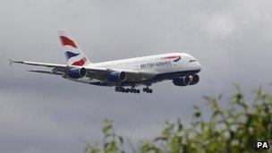 A British Airways liveried Airbus A380