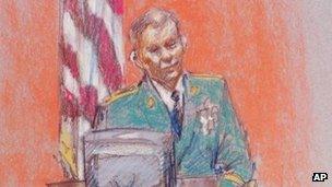 Courtroom sketch of Staff Sgt Michael Davis