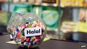 File photo: Halal candies on display in a supermarket