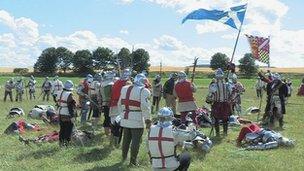 re-enactment of the defeat of Javes IV at Flodden