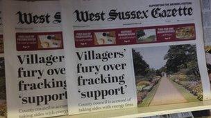 West Sussex Gazette front page