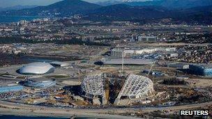 Venues being built for the Sochi Winter Olympics