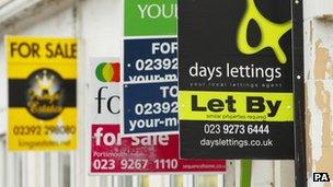 Estate agent signs