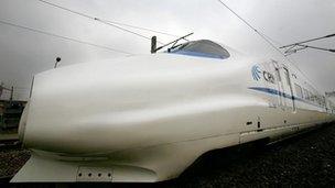 A Chinese bullet train