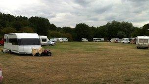 Caravans at Langer Park, Felixstowe