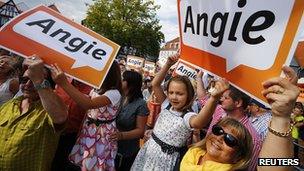 Merkel supporters, 14 Aug 13