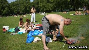 Barbequing in London Fields