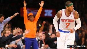 Spike Lee at a New York Knicks game