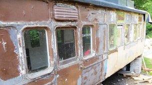 The disused rail carriage