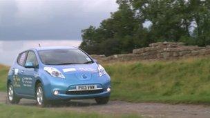 Electric car at Hadrian's Wall