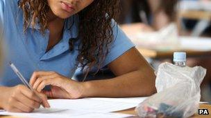 Girl sitting an exam