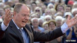 Peer Steinbrueck campaigning in Germany