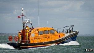 A lifeboat at sea