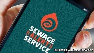 Surfers Against Sewage alert service. Pic: SAS