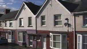 Houses on Glyndwr Road, Aberystwyth