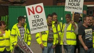 Hovis staff on picket line