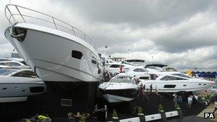 Sunseeker display at Southampton International Boat Show