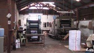 A printing press in Myanmar