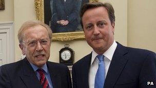 Sir David Frost with David Cameron