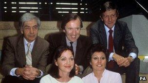 Sir David Frost with Robert Kee, Michael Parkinson, Anna Ford and Angela Rippon