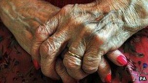 Elderly person's hands