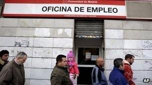 People outside a job centre