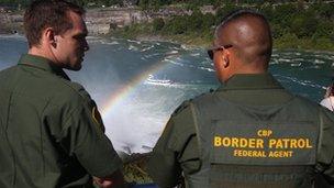 US border patrol officers at Canadian border