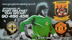 George Best mural before it was painted over