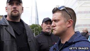 Tommy Robinson (right)