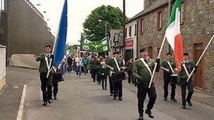 The republican parade in Castlederg