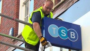 TSB sign being unveiled