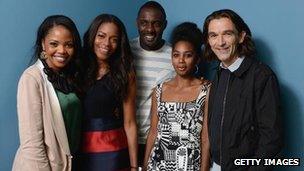 Terry Pheto, Naomie Harris, Idris Elba, Lindiwe Matshikiza and director Justin Chadwick of Mandela: Long Walk to Freedom