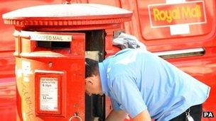 Postman collecting letters