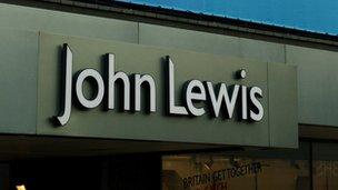 John Lewis shop sign