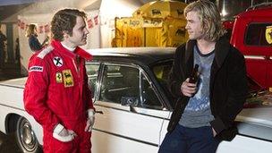 Daniel Bruhl and Chris Hemsworth