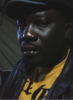 Bashiru Zakaria in the camp on Oranienplatz, Berlin