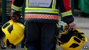 A firefighter during a training session