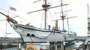 Ship at Chatham Dockyard