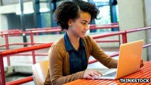 Student with laptop