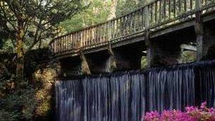 The waterfall bridge at Bodnant