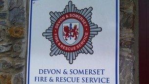 Devon and Somerset Fire Service sign